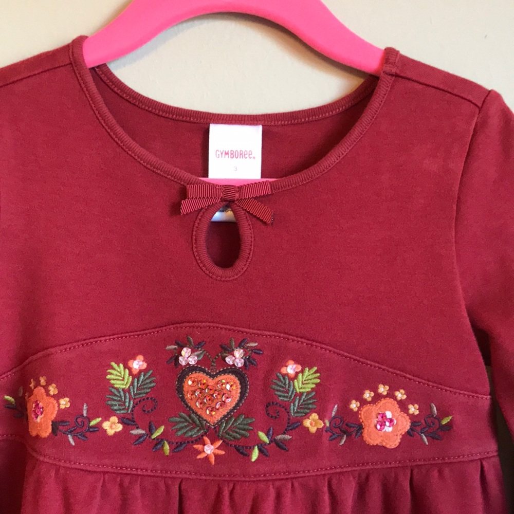 🎉HP🎉 Gymboree ❤️Hearts & 🌹Flowers Dress Girls 3 - Picture 4 of 6